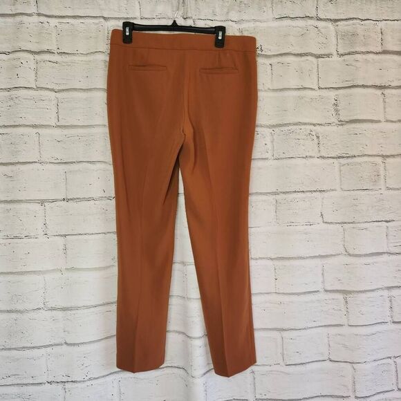 J. Crew Womens Brown Pleated High Rise Straight Leg Trouser Dress Pants Size 6 - Picture 7 of 13